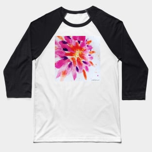 Watercolor Flower Burst Baseball T-Shirt